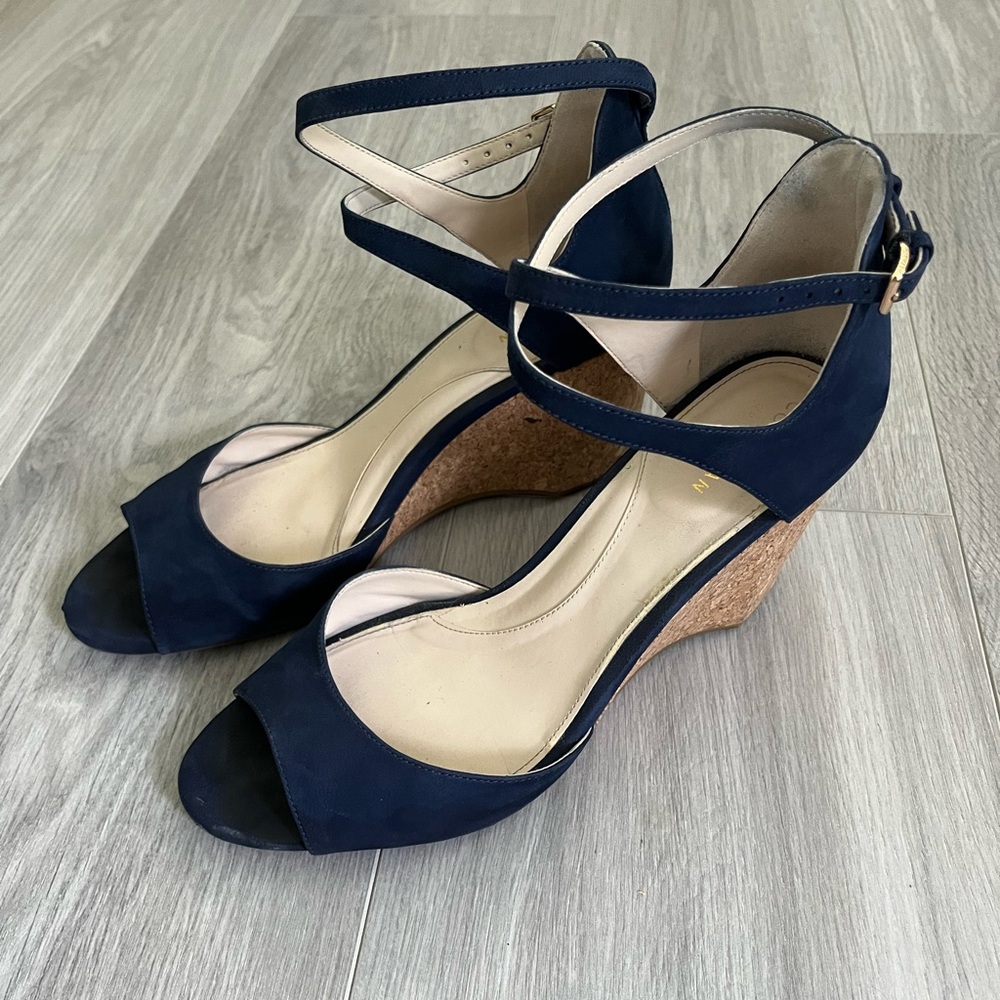Cole Haan Sadie Wedges - Marine Blue Nubuck - 8.5